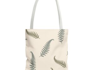 Fern Botanical Tote Bag, Neutral Sage Green Woodland Market Tote, Nature Inspired Everyday Carry Bag