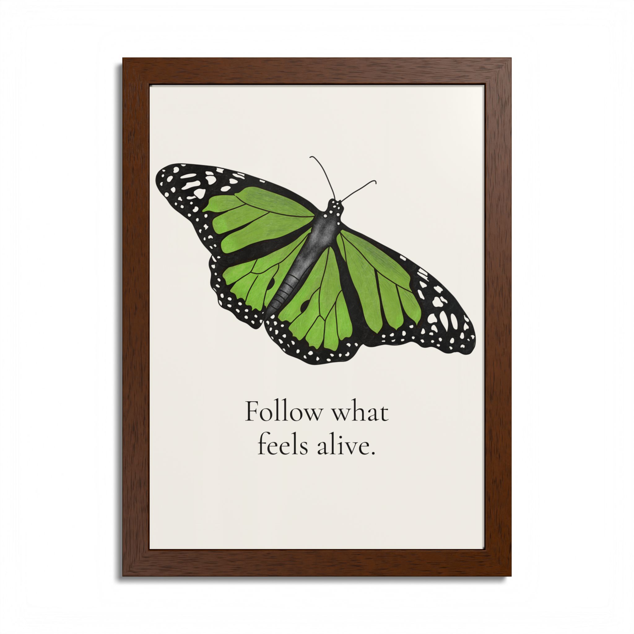 Follow What Feels Alive Monarch Butterfly Framed Poster