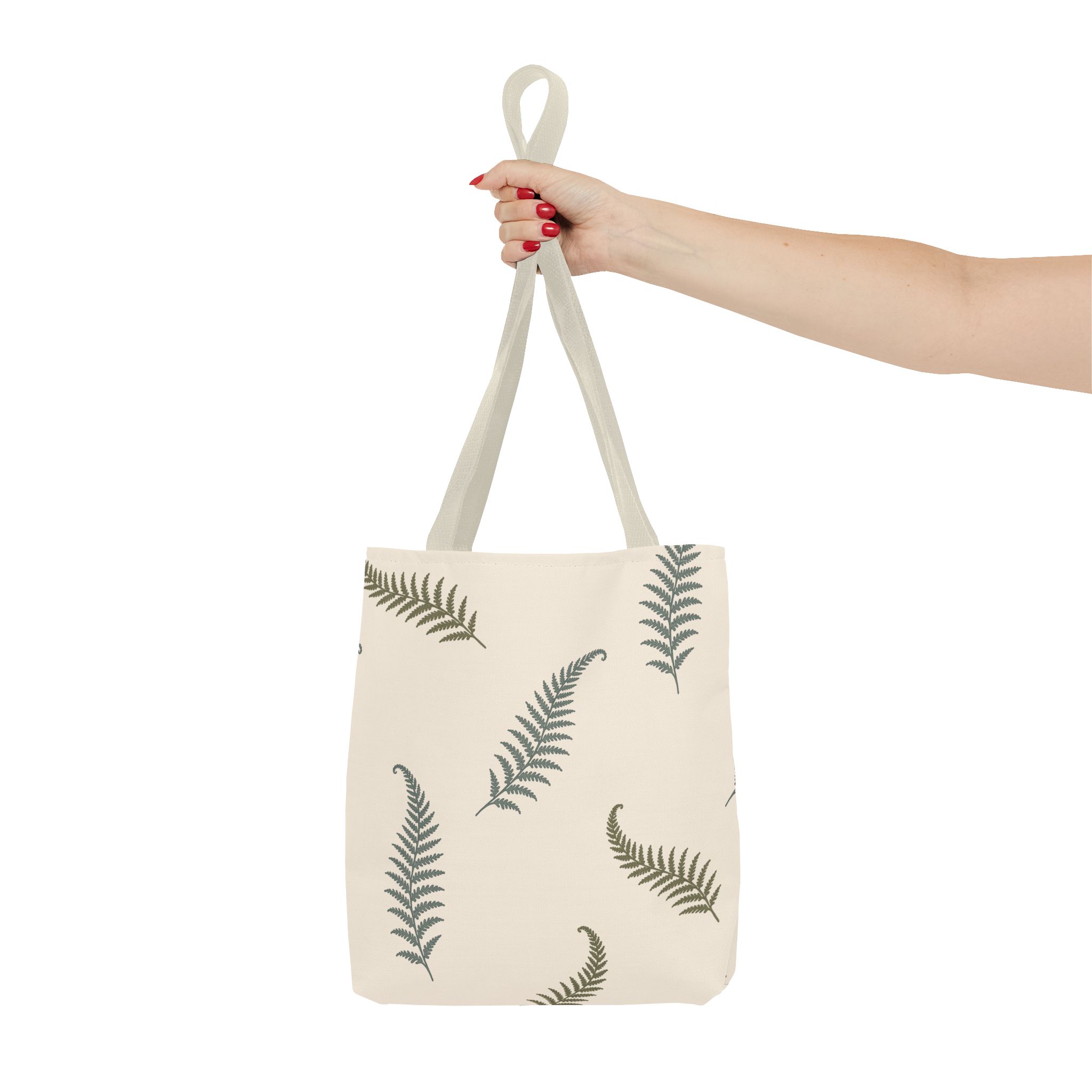 Fern Botanical Tote Bag, Neutral Sage Green Woodland Market Tote, Nature Inspired Everyday Carry Bag - Image 8