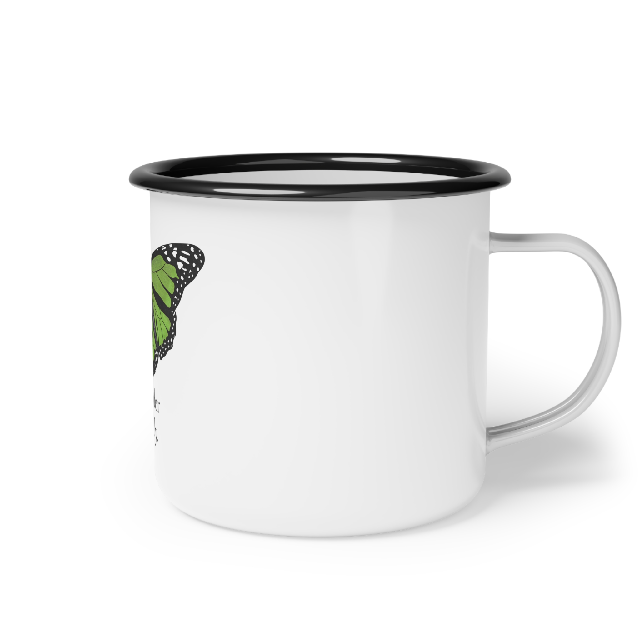 Wander Gently Monarch Butterfly Enamel Camping Mug - Image 3