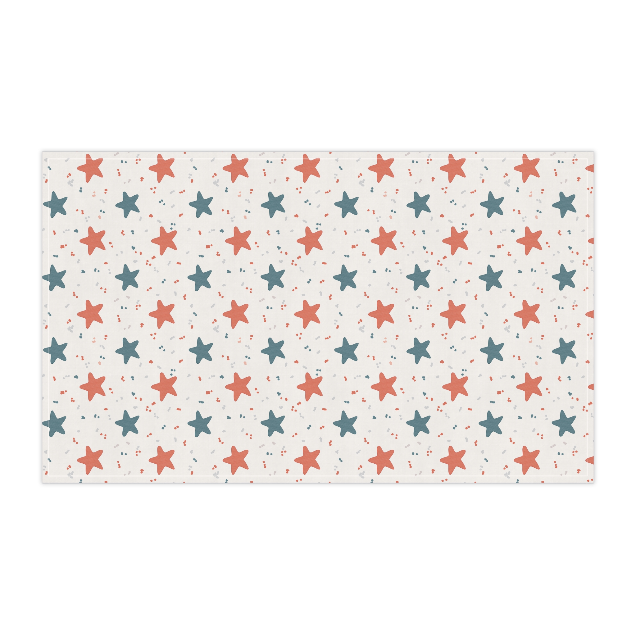 Retro Star Tea Towel, Red and Blue Star Pattern, Modern Americana Kitchen Towel, Graphic Decorative Dish Towel - Image 6