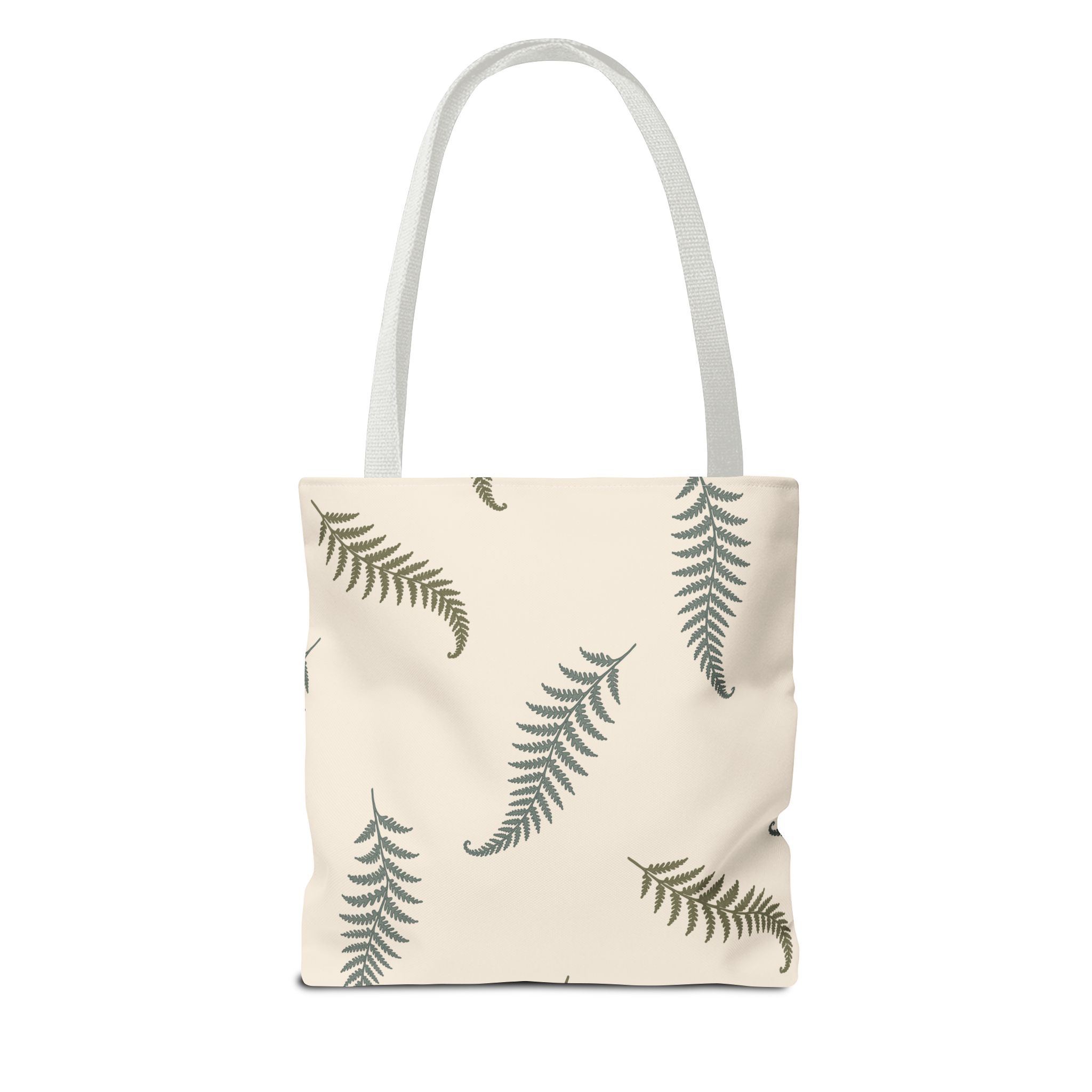 Fern Botanical Tote Bag, Neutral Sage Green Woodland Market Tote, Nature Inspired Everyday Carry Bag - Image 3