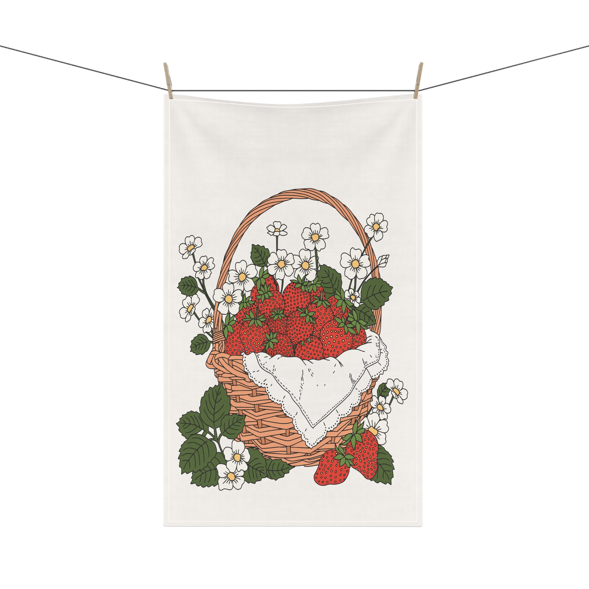 Strawberry Tea Towel – Cozy Cottage Kitchen Decor - Image 8