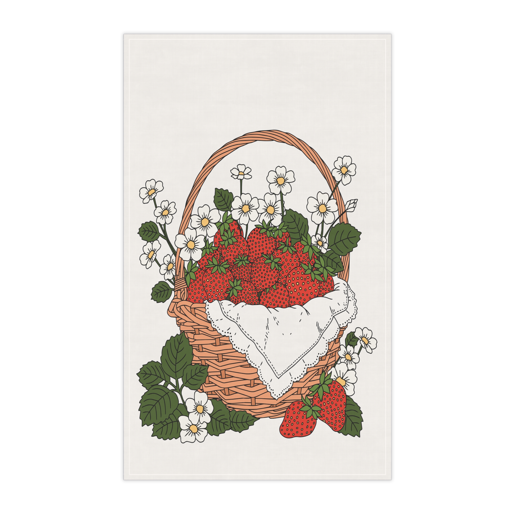 Strawberry Tea Towel – Cozy Cottage Kitchen Decor - Image 2
