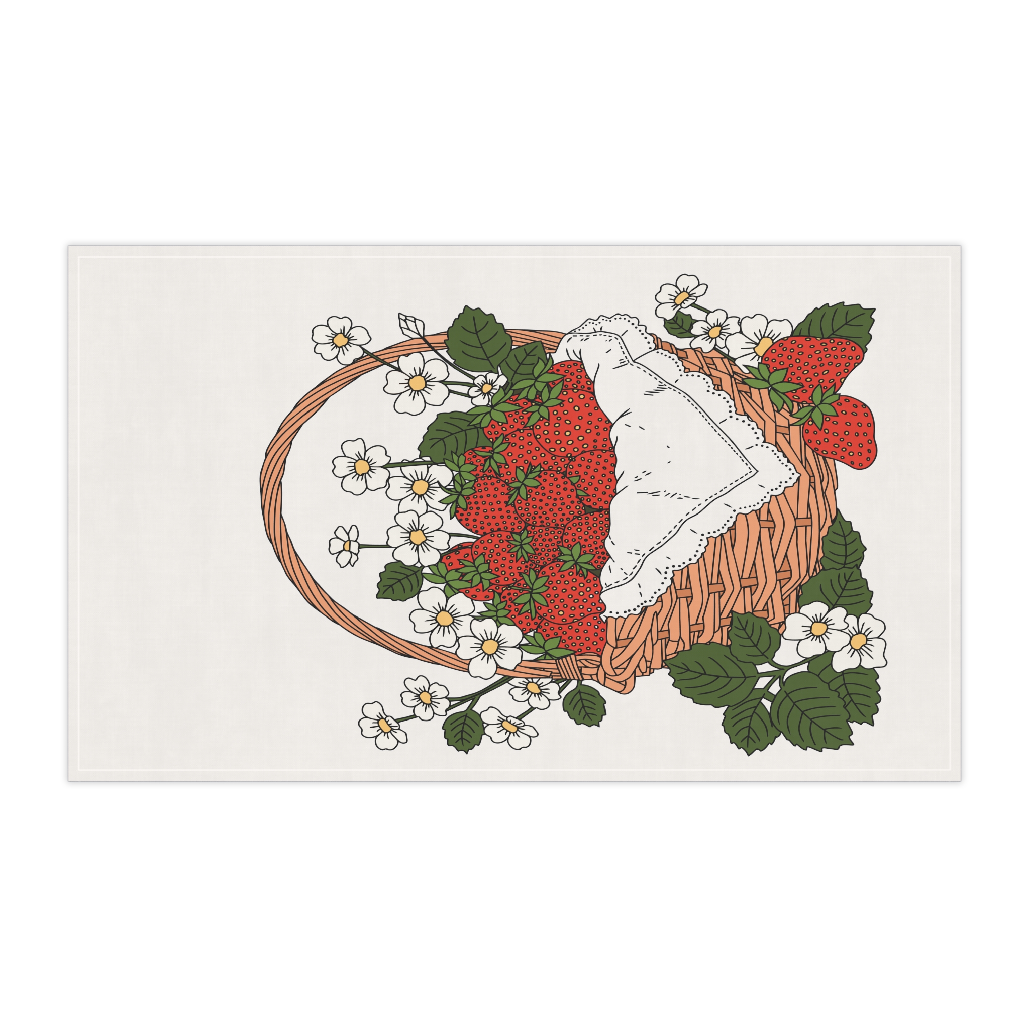 Strawberry Tea Towel – Cozy Cottage Kitchen Decor - Image 3