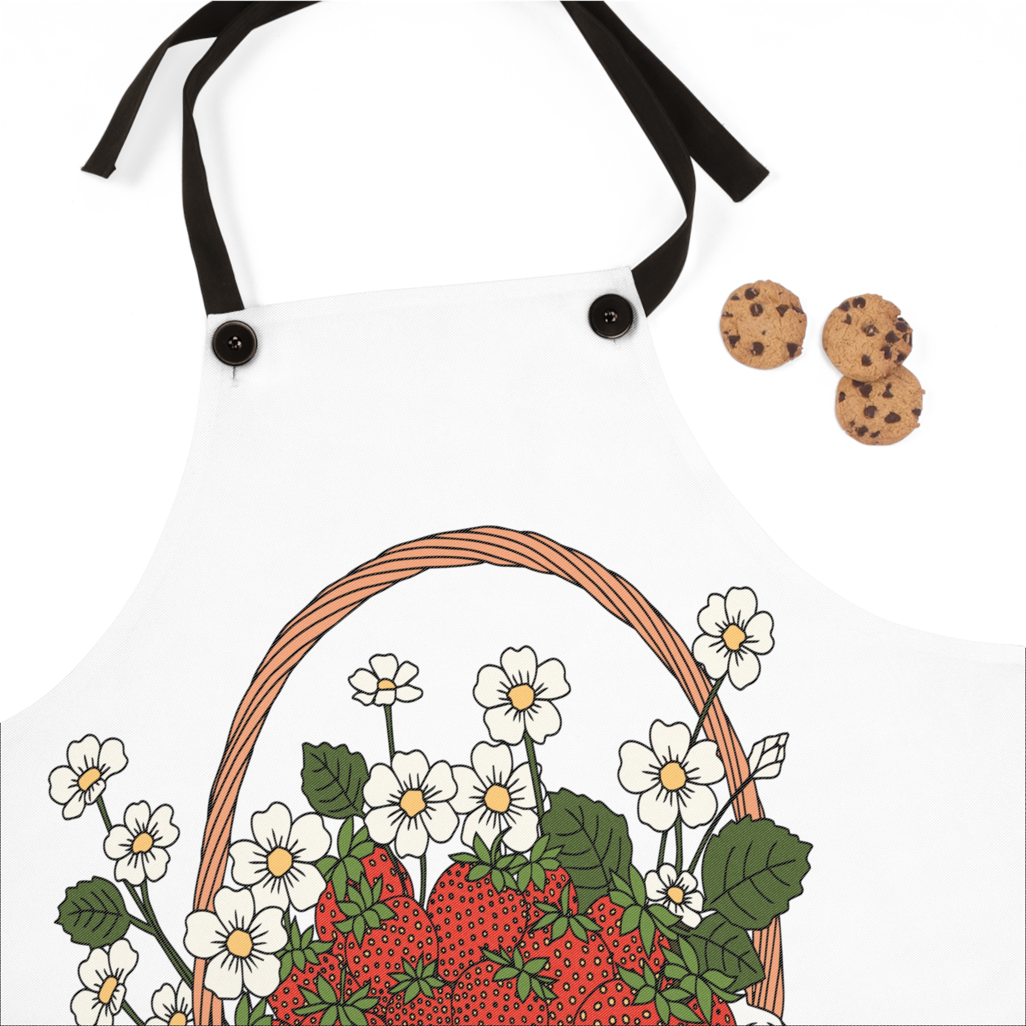 Strawberry Basket Apron – Cottage Garden Kitchen Style - Image 2