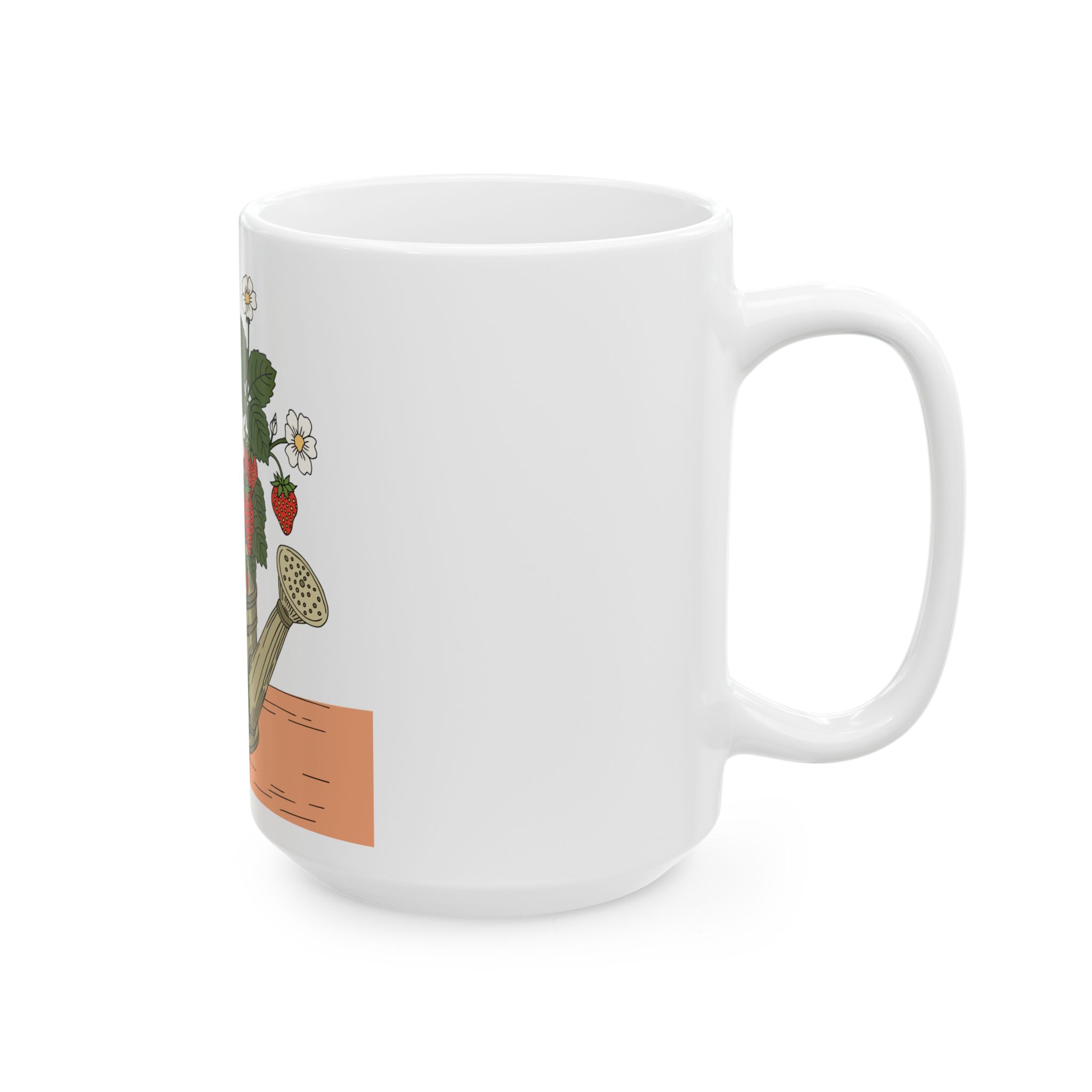 Strawberries in a Watering Can Ceramic Mug – Cottage Garden Coffee Cup - Image 8