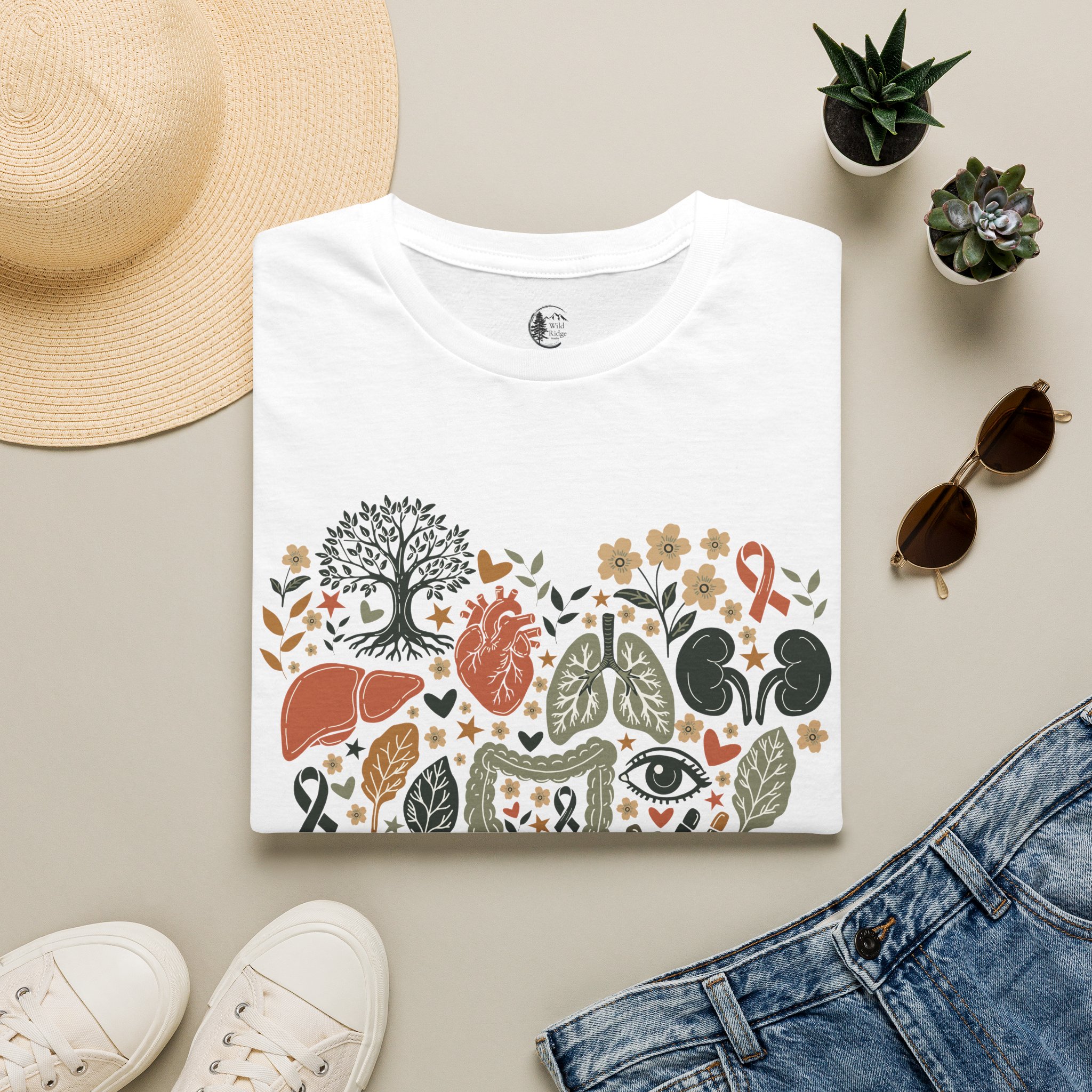 Organ Donation Awareness T-Shirt | Hope & Healing Floral Medical Tee - Image 2