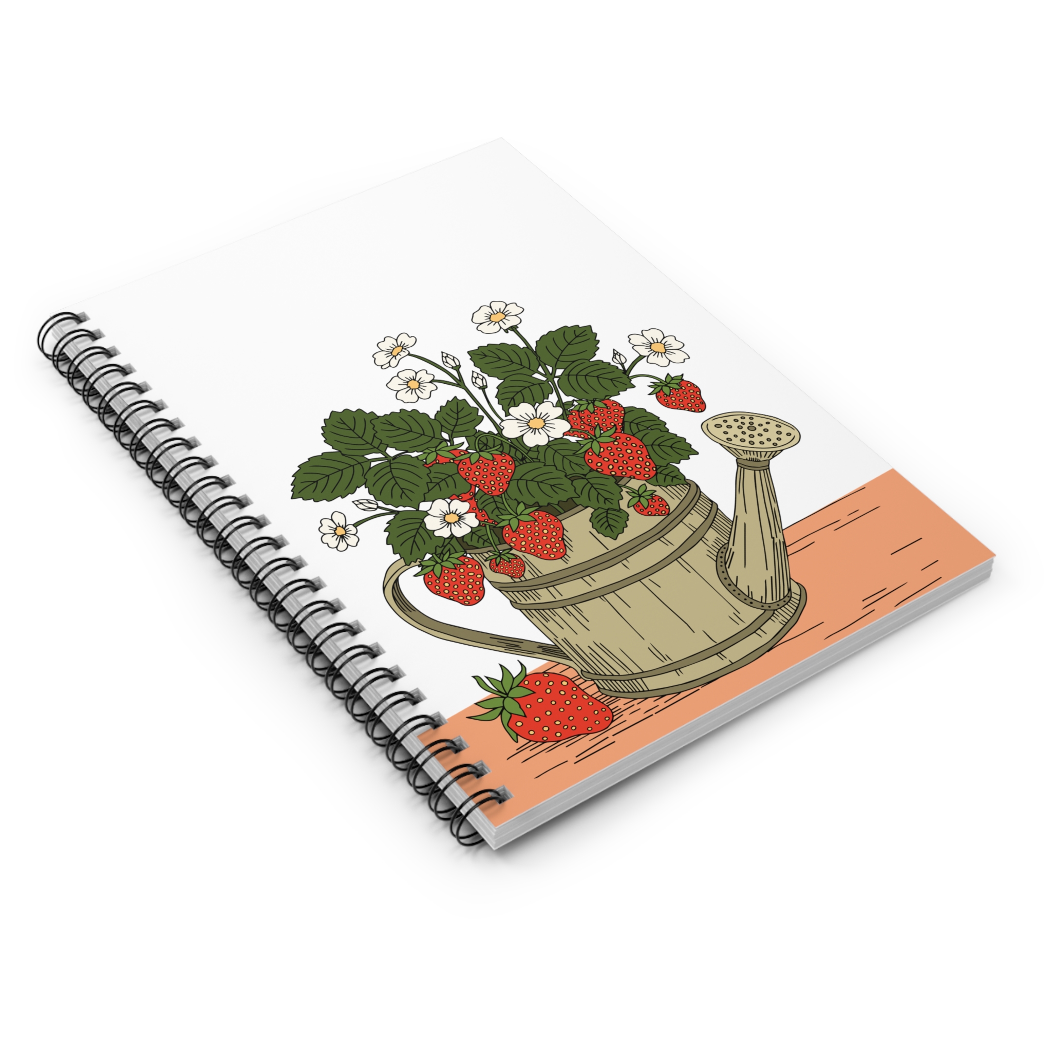 Strawberries in a Watering Can Spiral Notebook – Cottage Garden Journal - Image 3