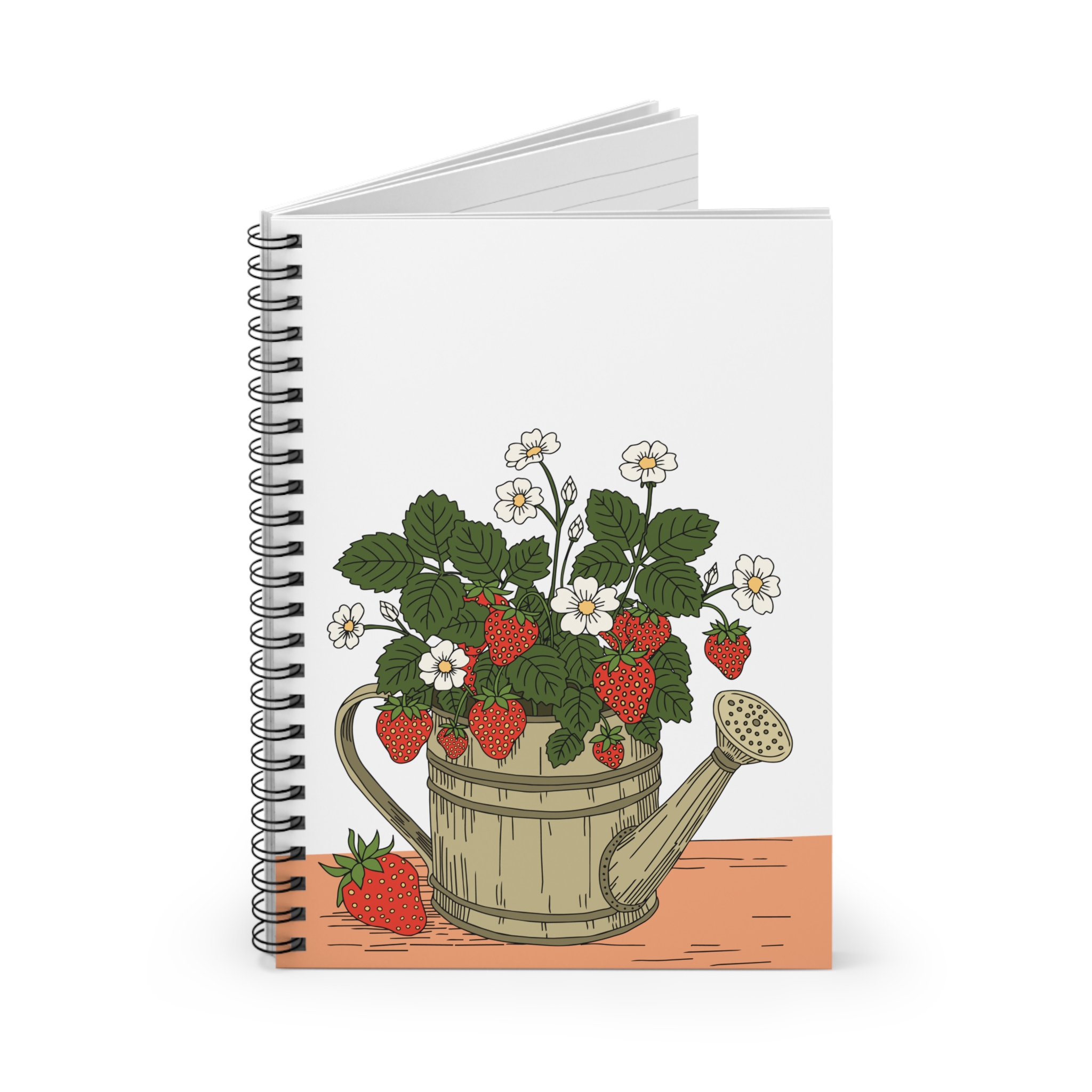 Strawberries in a Watering Can Spiral Notebook – Cottage Garden Journal - Image 2